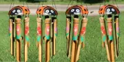 Ladybug Wind chime, Coconut & Bamboo, Hand Painted, 34 inch, 4 of G-45