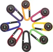 GALPADA 8pcs Carabiner Compass Backpack Emergency Compass Climbing Button Compass Hiking Compass Pocket Watch Compass Outdoor Compass Small Compass Keychain Mini Compass Keychain