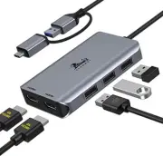 USB 3.0 to Dual HDMI Docking Station for Windows & macOS, USB C Adapter 2 Mon...