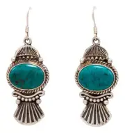 Navajo Native American Kingman Turquoise Earrings by Calladitto SKU232130