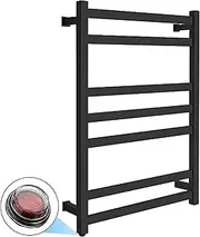 Towel Warmer Heated Drying Rack 304 Stainless Steel Electric Heated Towel Rail 7-Bar Wall Mounted Drying Rack for Home Bathroom