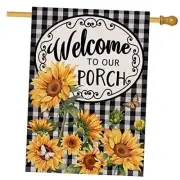Home Decorative Welcome to Our Porch Spring Summer House 28" x 40" Sunflower