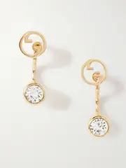 [Gucci] Gucci - Blondie Gold-tone Crystal Earrings - One size One size Gold
