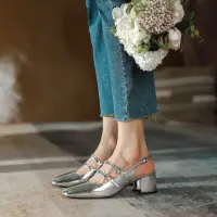 在飛比找蝦皮購物優惠-【XM】女鞋 瑪莉珍鞋 高根涼鞋 韓國瑪莉珍鞋 高跟鞋 婚鞋