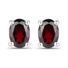 1.94 Ct Garnet Prong Set Earrings 925 Solid Sterling Silver