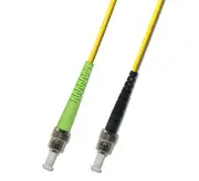 1M (3.28ft) OS2 ST/APC to ST/UPC Fiber Optic Cable Simplex Singlemode 9/125