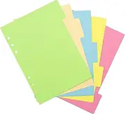 AUEAR, 3 Sets A5 Size 6 Holes Ring Paper Divider Binder Index Page Tab Cards for Travel Diary Binder Notebook Journal