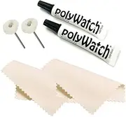 Polywatch Plastic Watch Crystal Scratch Remover with String Buff Polisher and 5x5 Cloth - 2 Each