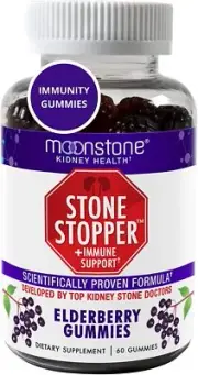 Stone Stopper Kidney Cleanse, Support & Stone Relief Gummies with Elderberry for