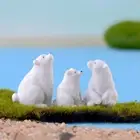 Micro Landscape Animal Polar Bear Figurines Simulation White Bear Miniatures