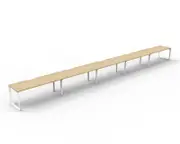 RAPIDLINE DELUXE LOOP LEG WORKSTATION Single Sided No Screen 5 Person W7500 x D750 x H730mm Natural Oak/White