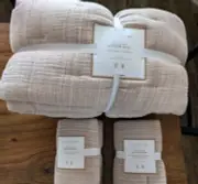 POTTERY BARN TEEN Chill Out Cotton Quilt-Terracotta-Full/Queen + 2 Std Shams-NWT