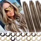 Tape in Remy 100% Human Hair Extensions Seamless Thick-Glue Skin Weft Balayage