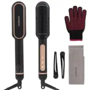 Negative Ionic Hair Straightener Brush with 9 Temp Settings, 30s Fast Heating...