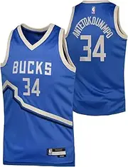 Outerstuff Giannis Antetokounmpo Milwaukee Bucks #34 Youth Size City Edition Player Name & Number Swingman Jersey