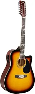 Karrera Acoustic Guitar 12-String with Electric Pickup and EQ - Sunburst