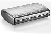 [Generic] Retro Metal Case Box Stash Box Double Sided Spring Clip Open Pocket Holder Storage Case for 12-Piece Ultra-Thin Portable Innovative Flower Pattern Storage