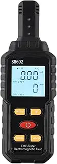JHEUAYK 3 in 1 EMF Meters, Digital Radiation Dosimeter Geiger Counter, EMF Electromagnetic Radiation Electrical Testers, Electric/Magnetic Field Temperature Detectors, Black, 2x1x6 in