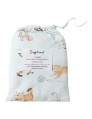 [Snuggle Hunny] Kittens Organic Bassinet Sheet/Change Pad Cover in White
