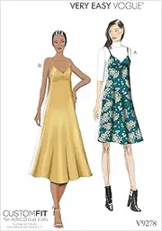Vogue V9278 Misses' Sewing Pattern Slip Style Dress with Back Zipper, Size 6-8-10-12-14