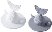 2pcs Fishtail Drain Plug Cover for Kitchen Sink Bathroom Strong Adsorption Drain Stopper Plastic Sink Strainer for Random