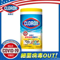 在飛比找PChome24h購物優惠-美國CLOROX 高樂氏居家清潔殺菌濕紙巾-檸檬香(75片)