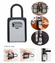 4-Digit Combination Lock Key Safe Storage Security Box Padlock Home Outdoor AU