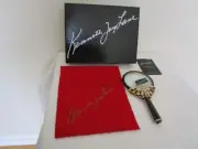 RARE Kenneth Jay Lane Large Butterfly Magnifying Glass Enamel Rhinestone NWT +