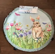 Cynthia Rowley Easter Bunny Placemats Floral Butterflies Frayed Edges