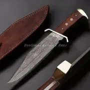 Custom Made Hand Forged Damascus Steel Full Tang Medieval Boot Knife wood Handle