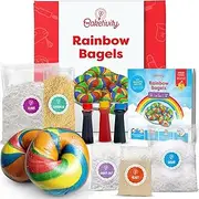 Baketivity Rainbow Bagel Kids Baking Kit - Baking Kits for Kids with Premeasured Ingredients, Step-By-Step Instructions, Video Guide, and STEM Lessons - Kids Cooking Kit for Ages 6-12+