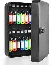 Snokay Wall-Mounted Key Cabinet with 28 Hooks & Tags, Combination Lock for Key Management and Security, Steel Key Storage Lock Box