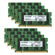 Crucial 16GB Kit 8pcs 2GB DDR2 800MHz PC2-6400S 1.8V Laptop Memory SODIMM RAM