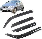 Auto Black Car Side Window Visor Vent Awnings Shelters Rain Guard Door Ventvisor Compatible with Mercedes-Benz A-Class W168 W169 1997-2012(Compatible with W169 04-12)