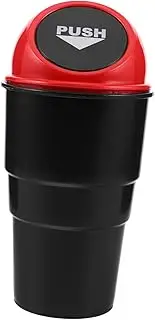 MUCKLILY Car Trash Can Push Lid Auto Garbage Container Portable Waste Dustbin for Car
