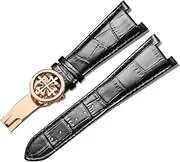 [AEHON] Genuine Leather Watch Strap For Patek Philippe 5711 5712G Waterproof Sweat-Proof Concave Folding Buckle Watchband 25mm Wristband