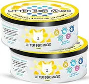 Litter Box Magic Cat Deodorizer Jar (16 oz, Pack of 2) Unscented - Air Freshener for Pet Smells from Litter Box - Odor Removing Litterbox Gel In A Jar - Pet Odor Eliminator to Freshen Air