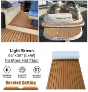 240×90cm EVA Foam Boat Flooring Sheet Brown Marine Teak Decking Carpet for Yacht