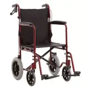 MLE SHOPPER WHEELCHAIR 12" LIGHTWEIGHT ALUMINIUM RED FRAME