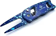 ViKtory Golf Apparel Switch Blade Style Precision Divot Tool – Chaos Edition - Compact & Lightweight - Foldable - Pop-Out Spring Action - Color Matched Magnetic Ball Marker