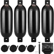 VEVOR Boat Fenders, 8.5" x 26" Boat Bumpers for Docking, Inflatable Ribbed Fender with Center Holes, Marine Boat Dock Fender Bumper with Air Pump, 4 N