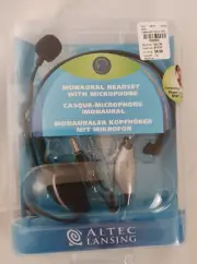 NEW Altec Lansing Stereo Headset Microphone Headband Gaming Video Conference
