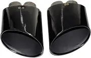 Compatible For Audi A3 A4 A5 Stainless Steel TailpipeS3 S4 S5 Exhaust tip Retrofit RS3 RS4 RS5 Muffler Tip Nozzle(Two tubes black)