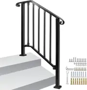 Adjustable Handrails for Outdoor Steps, Handrail Picket #2 Fits 2 or 3 Steps, Ma