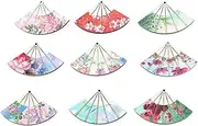 [HOODANCOS] Diy Jewelry Accessory 9pcs Wooden Sector Pendant Flower Pattern Earring Decoration