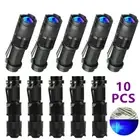 10pcs UV Ultra Violet LED Flashlight Blacklight Light Inspection Lamp Mini Torch