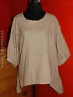 Women's Sassy Rags by Classy Sassy Couture Light Brown Linen 3/4 Top NWT LARGE