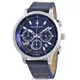 MASERATI手錶 R8871134002 44mm 銀圓形精鋼錶殼，寶藍色運動， 精密刻度錶面，寶藍真皮皮革錶帶款 _廠商直送
