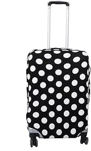 [Yosoo] Luggage Protector Cover Suitcase Protective Cover Elastic Dust-Proof Fits for 18-28'' Suitcase for Travel Home Use, Black White Dots(S 18-22")