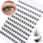 SLSXNL Lash Clusters D Curl Manga Eyelash Extensions Wispy 8-16MM Natural Spiky Eyelash Clusters Thin Band 120pcs,8mm 10mm 12mm 14mm 16mm Mix False Eyelashes